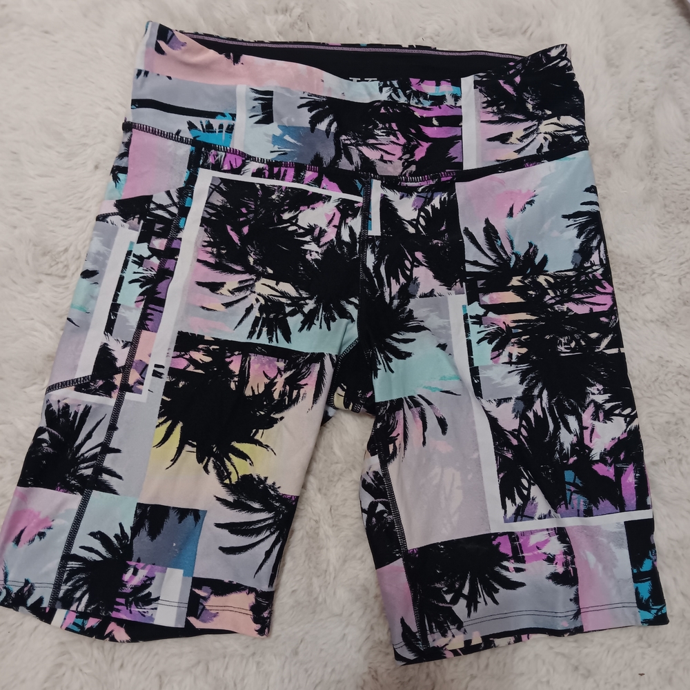 Calvin Klein Multicolor Palm Print Bike Shorts
